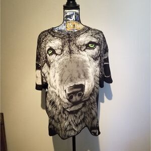 LIQUID BLUE XXL ALL OVER PRINT WOLF PRINT 2000S REPRINT. BIN B20